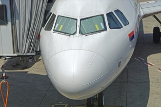 Aluminium sun shade protection at airplane windshield