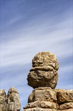 Limestone rock formations in El Torcal de Antequera nature reserve, in Spain