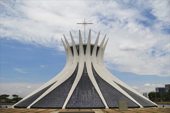 Brasília, Distrito Federal, Brazil, October 25 -2014: Metropolitan Cathedral of Brasilia, work of