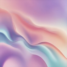 Pastel abstract waves with a soft gradient of pink, blue, and purple, AI generated