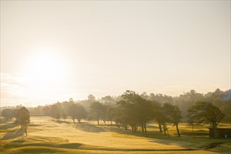 Sunrise over a golf course