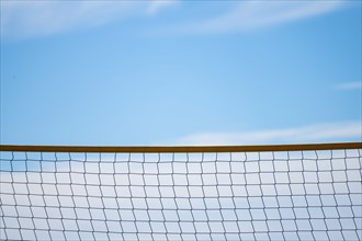 Beach volleyball net at a beach