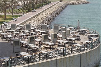 Outdoor air coolers at caffee terrace patio in Kuwait