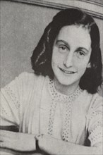 Amsterdam, Netherlands. October 2023. Black and white portrait of Anne-Frank