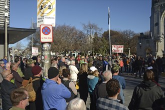 CHRISTCHURCH, NEW ZEALAND, JULY 24, 2021, The crowd ignores social distancing signage at a protest