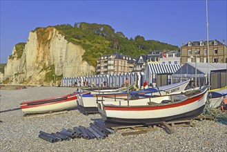 Yport, the fishing boats on the beach