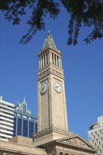 Clock tower of City Hall, Brisbane, Queensland, Australia, Oceania