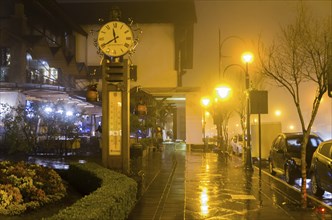 GRAMADO, RIO GRANDE DO SUL, BRAZIL, August 10, 2018: Gramado street thermometer in cold and hazy