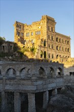 Abandoned ruin building of Termas Radium Hotel Serra da Pena in Sortelha, Portugal, Europe