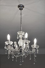 Crystal chandelier with incandescent light bulbs