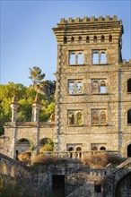 Abandoned ruin building of Termas Radium Hotel Serra da Pena in Sortelha, Portugal, Europe