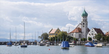 View of the moated castle peninsula on Lake Constance