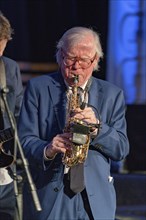 Wiesbaden, Germany, April 5th 2019: Klaus Doldinger (*1936, German jazz musician, composer,