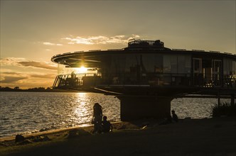 Porto Alegre, Rio Grande do Sul, Brazil, March 29, 2021: Panoramic restaurant on the Guaíba