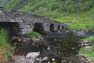 A stone bridge on the old Trondheim postal route between Leirvik and Dale in Norway