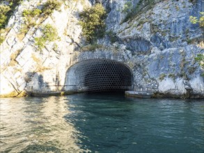 Hitlers Eye, sea tunnel, developed to protect submarines from air attacks, near Sibenik, Croatia,