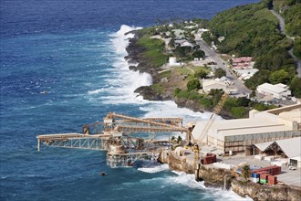 Phosphate loading crane at the harbour, Flying Fish Cove, Christmas Island, Australia, Asia