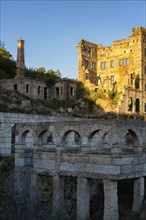 Abandoned ruin building of Termas Radium Hotel Serra da Pena in Sortelha, Portugal, Europe