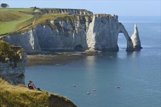 Etretat, cliffs and sea from above Etreatat, cliffs and sea seen from above