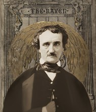 Portrait of Edgar Allan Poe, The Raven, Cover art by Gustave Doré, 1884, digitally edited