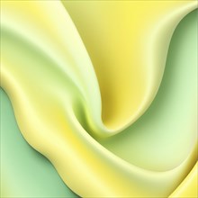 Pastel abstract image with smooth, wavy lines and gradient shades of yellow and green, presenting a