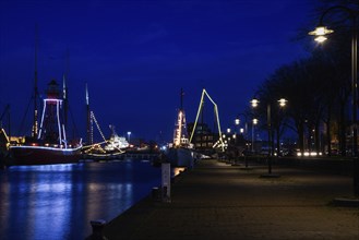 Den Helder, the netherlands. December 2012. The former Willemsoord shipyard in Den Helder by night.