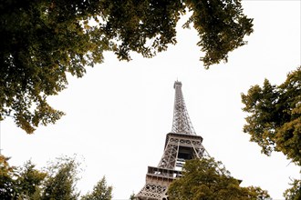 Eiffel tower in autumn. France trip during vacation.