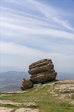 Limestone rock formations in El Torcal de Antequera nature reserve, in Spain