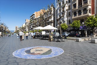 Mosaic of the theatre on the Rambla nova in Tarragona, Spain, Europe