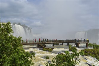 Beautiful photo of the Iguassu Falls, the highest water flow in the world's cataracts, Foz do