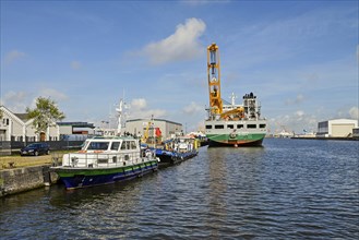 Kaiserhafen Eins with ships, Bremerhaven, Bremen, Germany, Europe