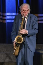 Wiesbaden, Germany, April 5th 2019: Klaus Doldinger (*1936, German jazz musician, composer,