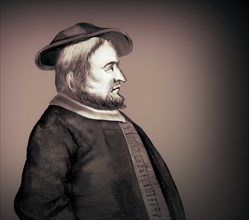 Portrait of Bernhard Krechting, German leader of the Münster Anabaptists, digitally edited