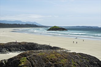 Long Beach on Vancouver Island with Lovkin Rock off the coast in the Pacific Ocean