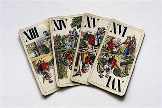 Old 13-16 playing cards from Ferdinand Piatnik and Sons around 1900, Vienna, Austria, Europe