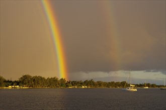 Rainbow off Rotoava, Fakarava, Tuamotu Archipelago, French Polynesia, Oceania