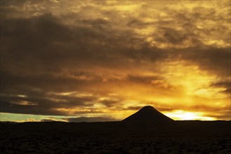 Mount Keilir on sunset in Reykjanes near Reykjavik, Iceland, Europe