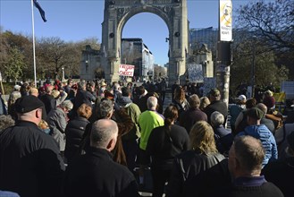 CHRISTCHURCH, NEW ZEALAND, JULY 24, 2021, People gather at a protest rally at the Bridge of