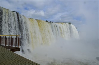 Beautiful photo of the Iguassu Falls, the highest water flow in the world's cataracts, Foz do