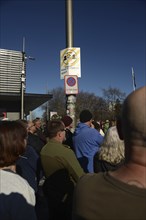 CHRISTCHURCH, NEW ZEALAND, JULY 24, 2021, The crowd ignores social distancing signage at a protest