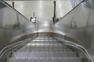 Escalator, underground station, Hamburg, Germany, Europe