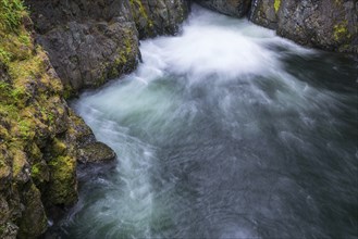 Long exposure of the Englishman River on Vancouver Island in Canada