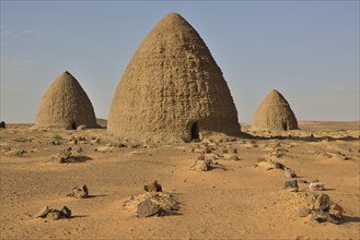 Domed mausoleums, called Qubbas, Old Dongola, Northern, Nubia, Sudan, Africa