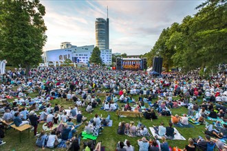 Open air concert in Essen's Stadtgarten Park, summer concert of the state government, North