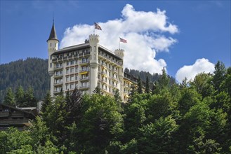 Hotel Gstaad Palace USA Flag, US Independence Day, Gstaad, Switzerland, Europe