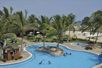 Swimming pool of the Hilton Hotel, Salalah, Dhofar Region, Orient, Oman, Asia