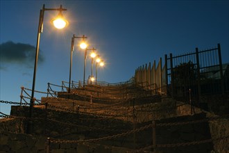 Stairs at harbour, Puerto del Carmen, Tias, Lanzarote, Canary Islands, Spain ITairs at harbour,