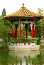 Round pavilion, Chinese garden, Zurich, Switzerland, Europe