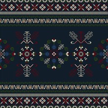 Traditional Latvian embroidery seamless pattern, vector illustration