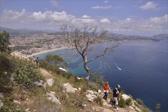 Coast at Calp with the Playa Levante beach, from Peñón de Ifach rock, Calp, Costa Blanca, Alicante